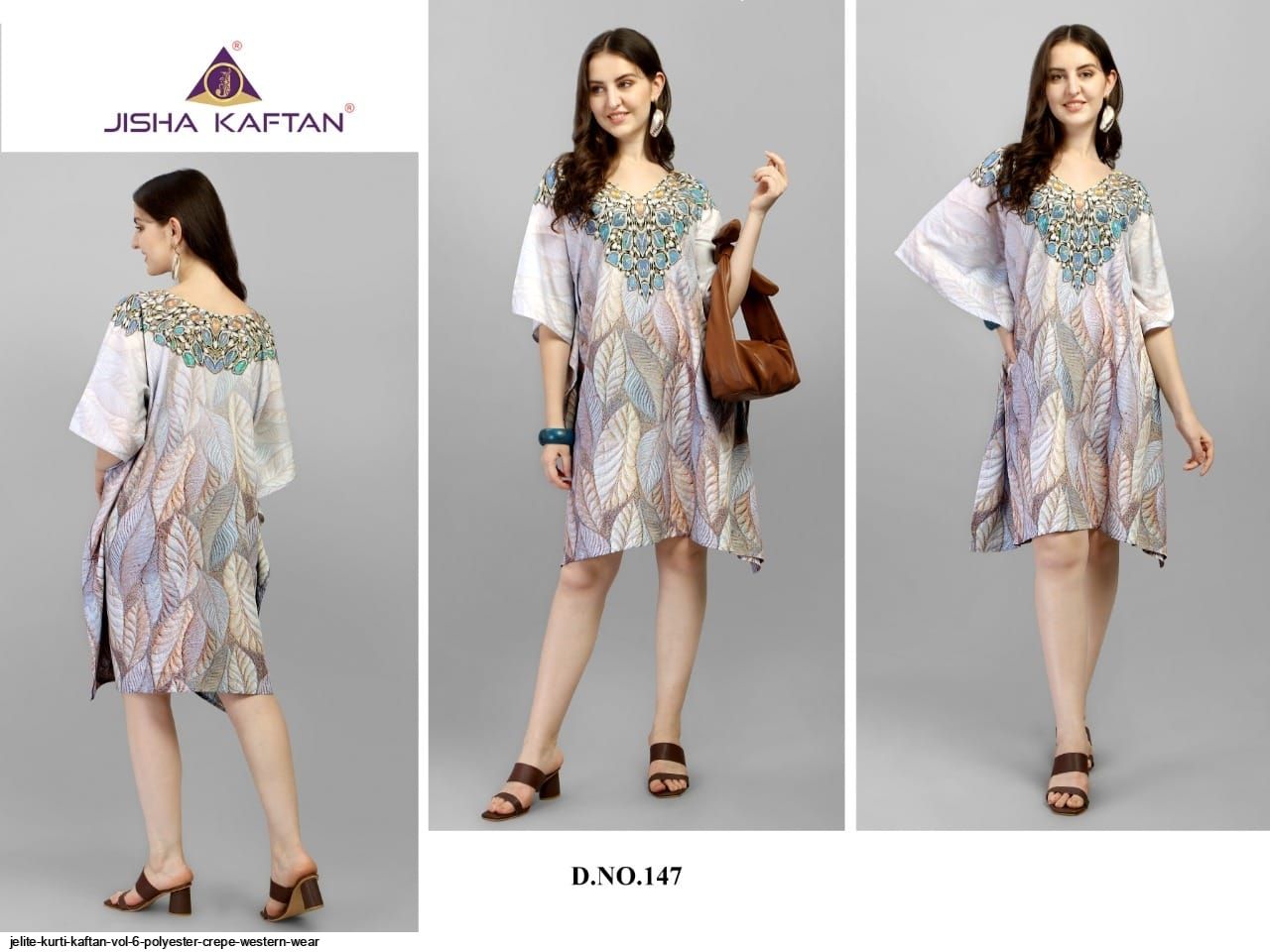 JELITE KURTI KAFTAN VOL 6 POLYESTER CREPE WESTERN WEAR F
