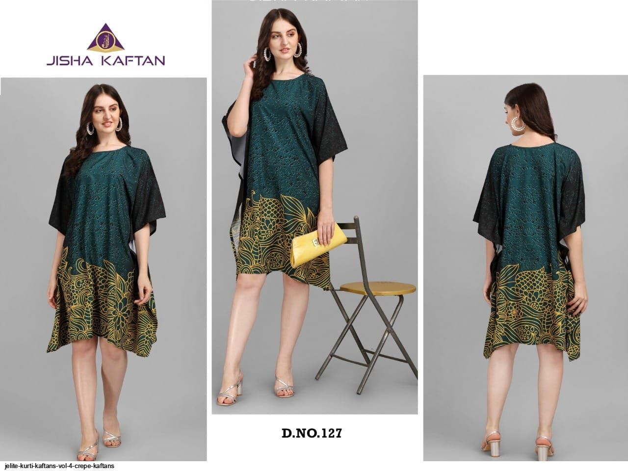 JELITE KURTI KAFTANS VOL 4 CREPE KAFTANS C