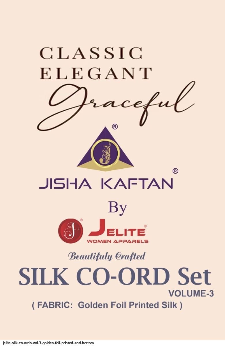 JELITE SILK CO ORDS VOL 3 GOLDEN FOIL PRINTED AND BOTTOM