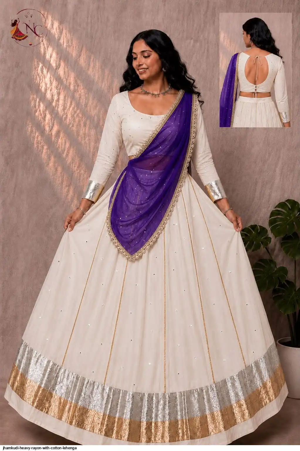 JHAMKUDI HEAVY RAYON WITH COTTON LEHENGA 2