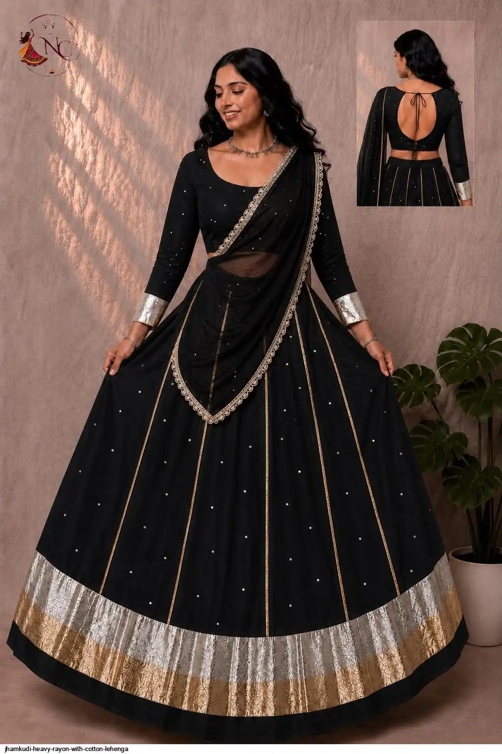 JHAMKUDI HEAVY RAYON WITH COTTON LEHENGA 3