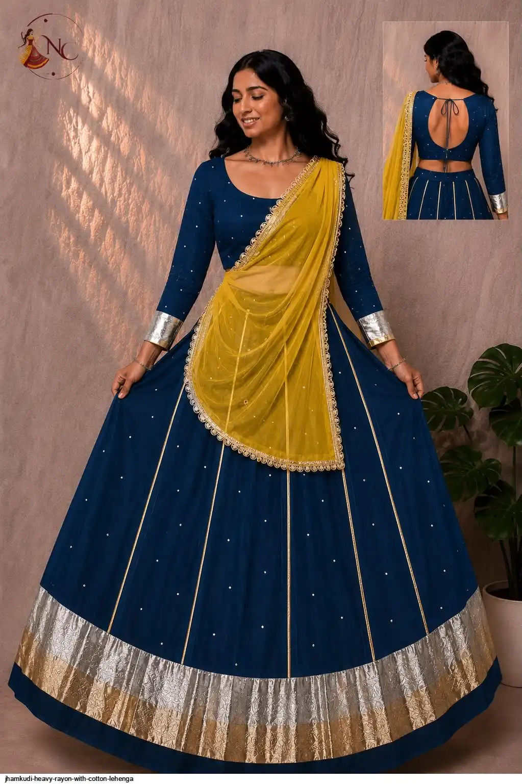 JHAMKUDI HEAVY RAYON WITH COTTON LEHENGA 4