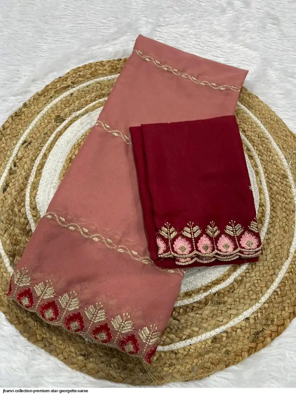 New year しめ縄 Jhanvi Premium Star Georgette Saree