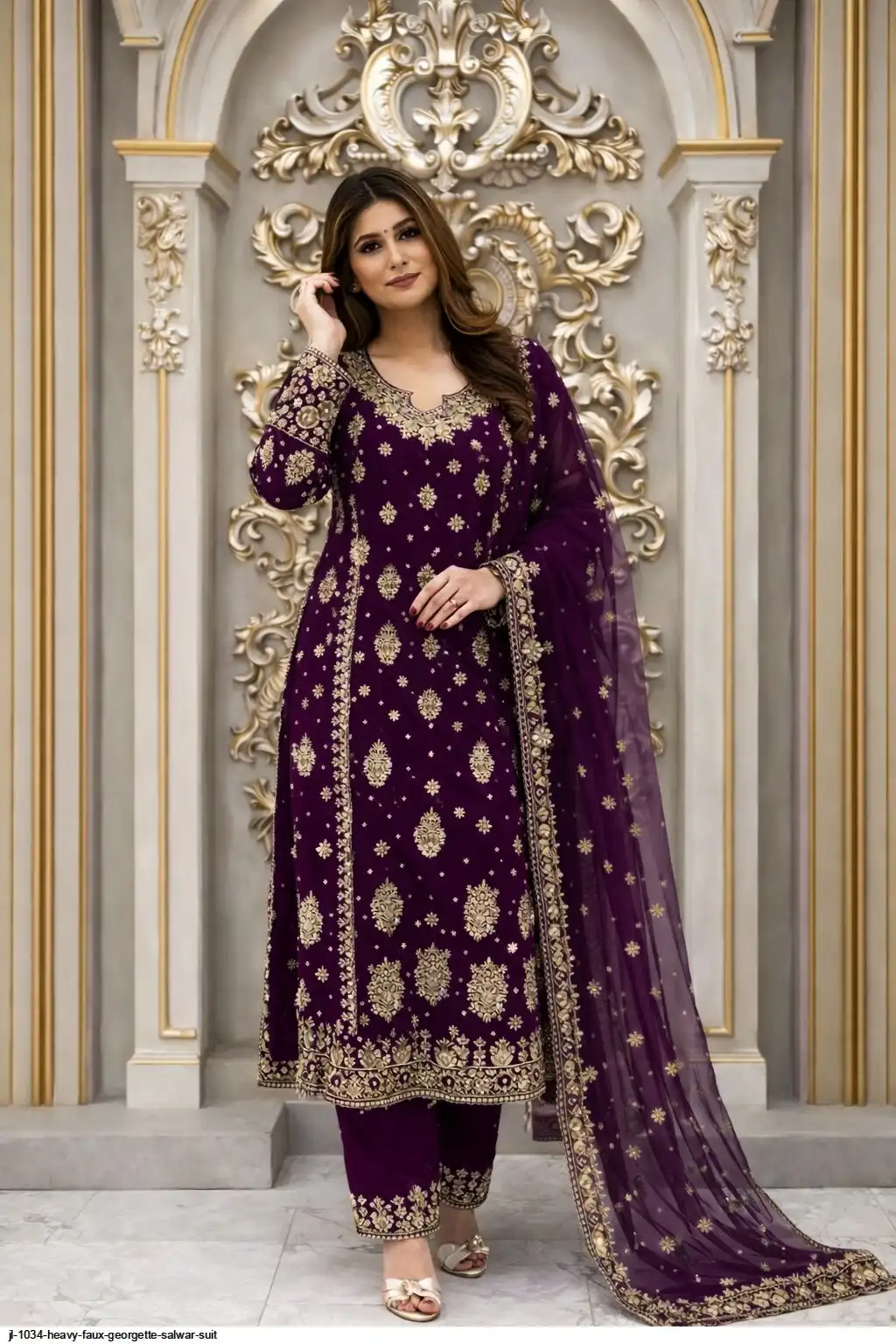JL 1034 HEAVY FAUX GEORGETTE SALWAR SUIT 1