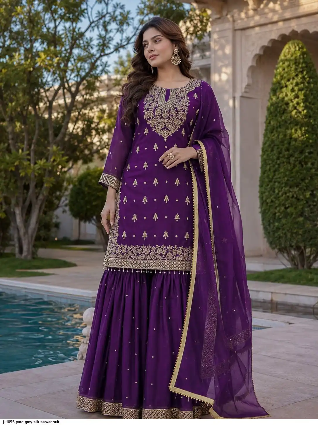 JL 1055 PURE GMY SILK SALWAR SUIT 4
