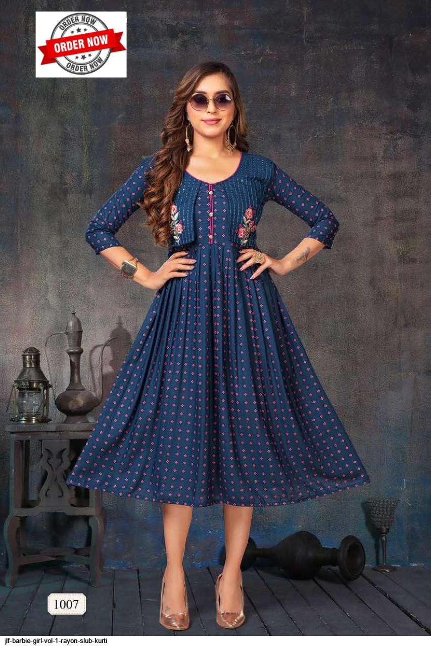 JLF BARBIE GIRL VOL 1 RAYON SLUB KURTI