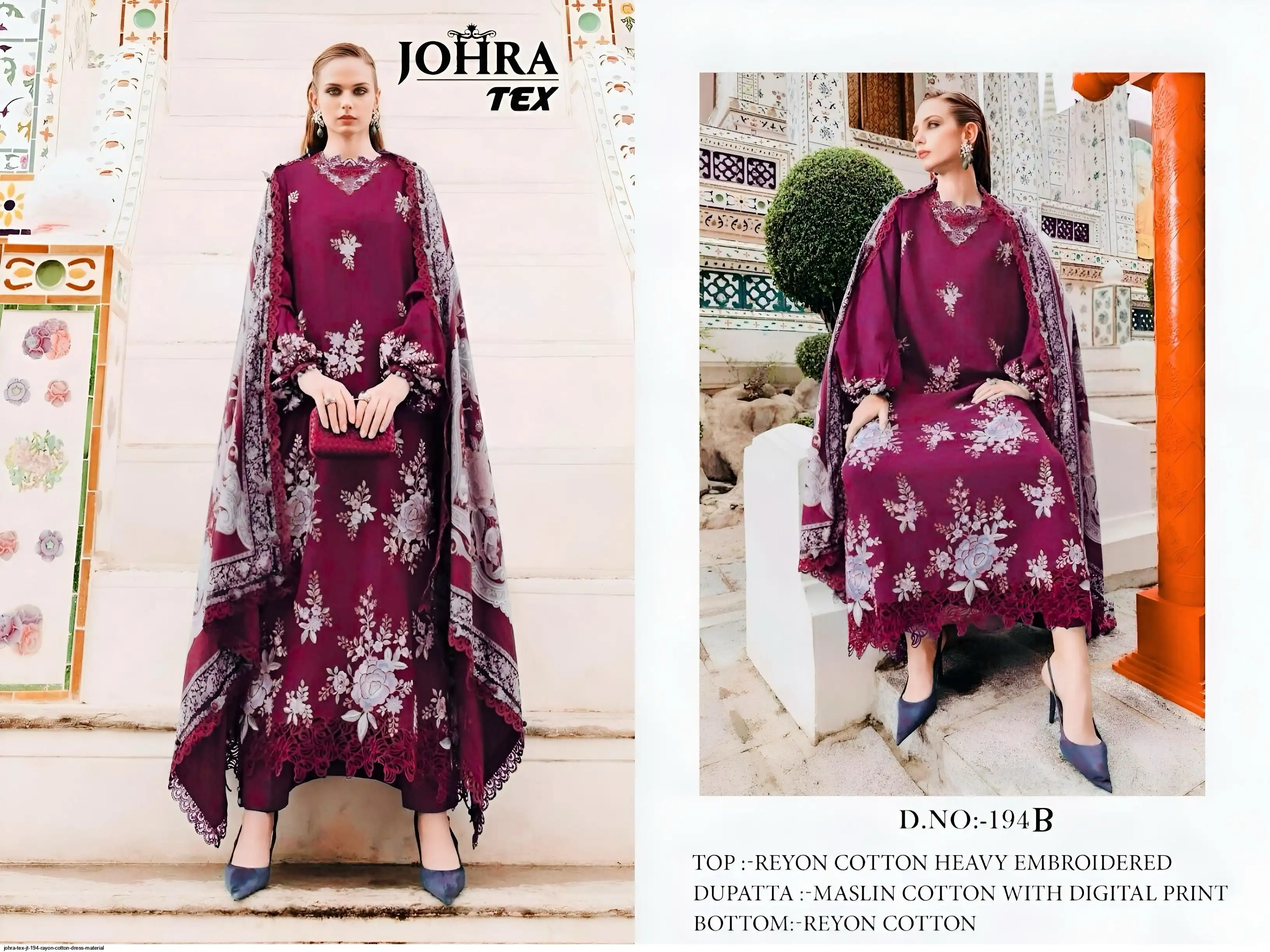 Johra Tex Rayon Collection JT-194 Rayon Cotton Salwar Suit