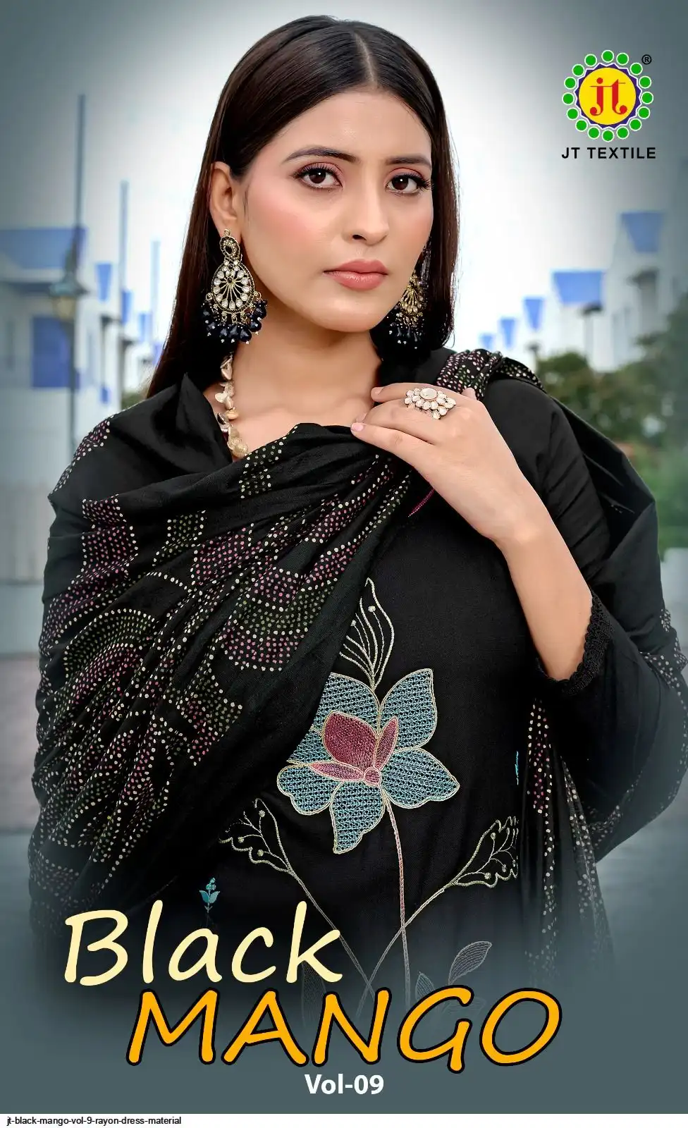 JT BLACK MANGO VOL 9 RAYON DRESS MATERIAL