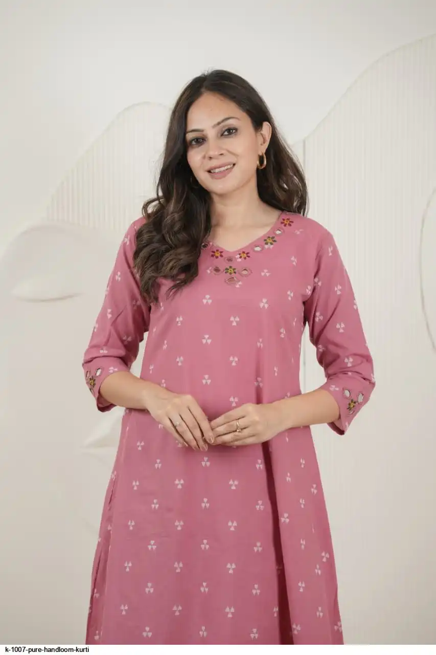 K 1007 PURE HANDLOOM KURTI C