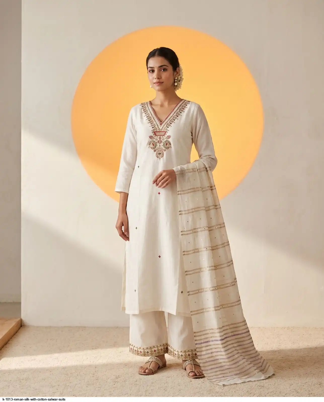 K 1013 ROMAN SILK WITH COTTON SALWAR SUITS C