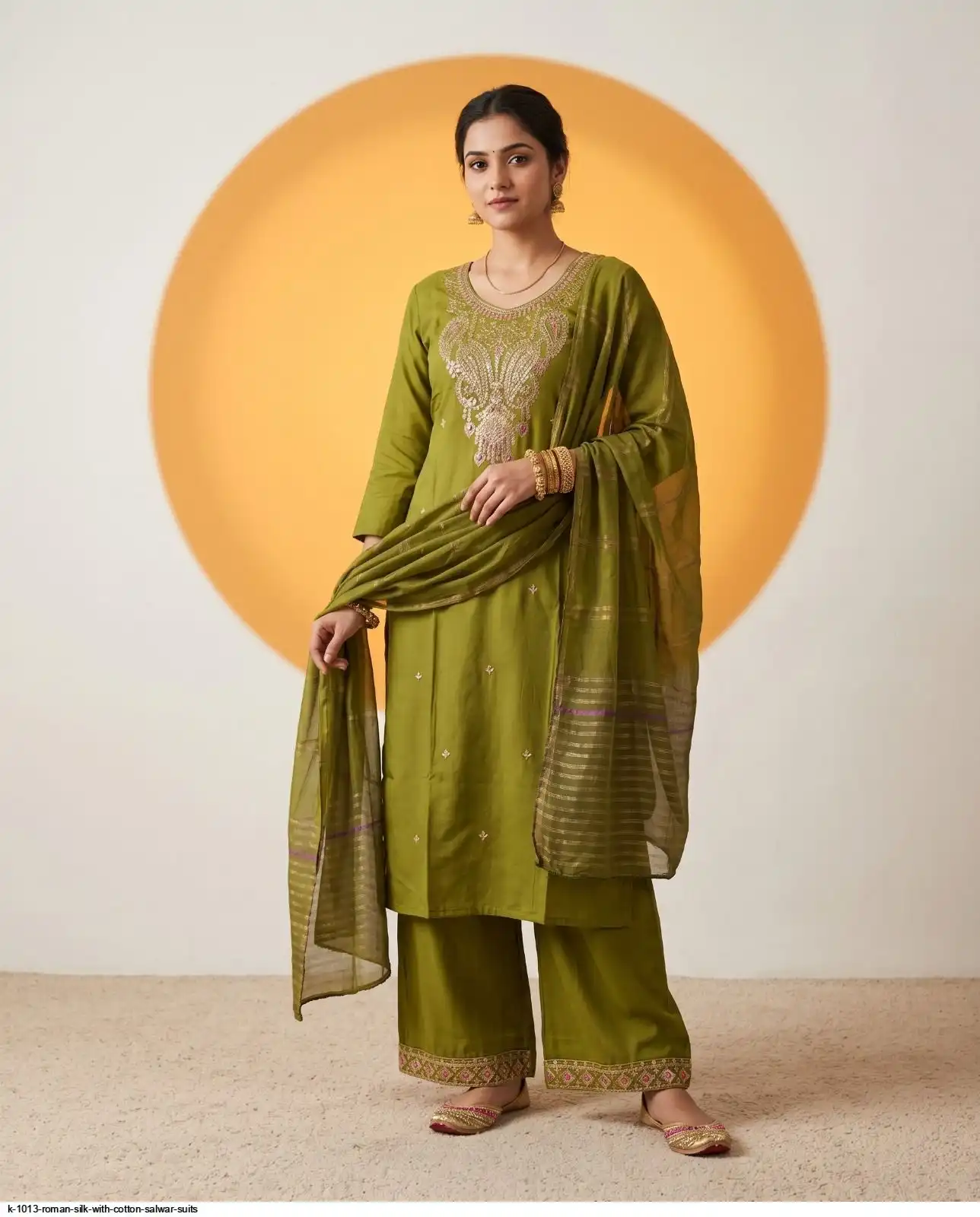 K 1013 ROMAN SILK WITH COTTON SALWAR SUITS G