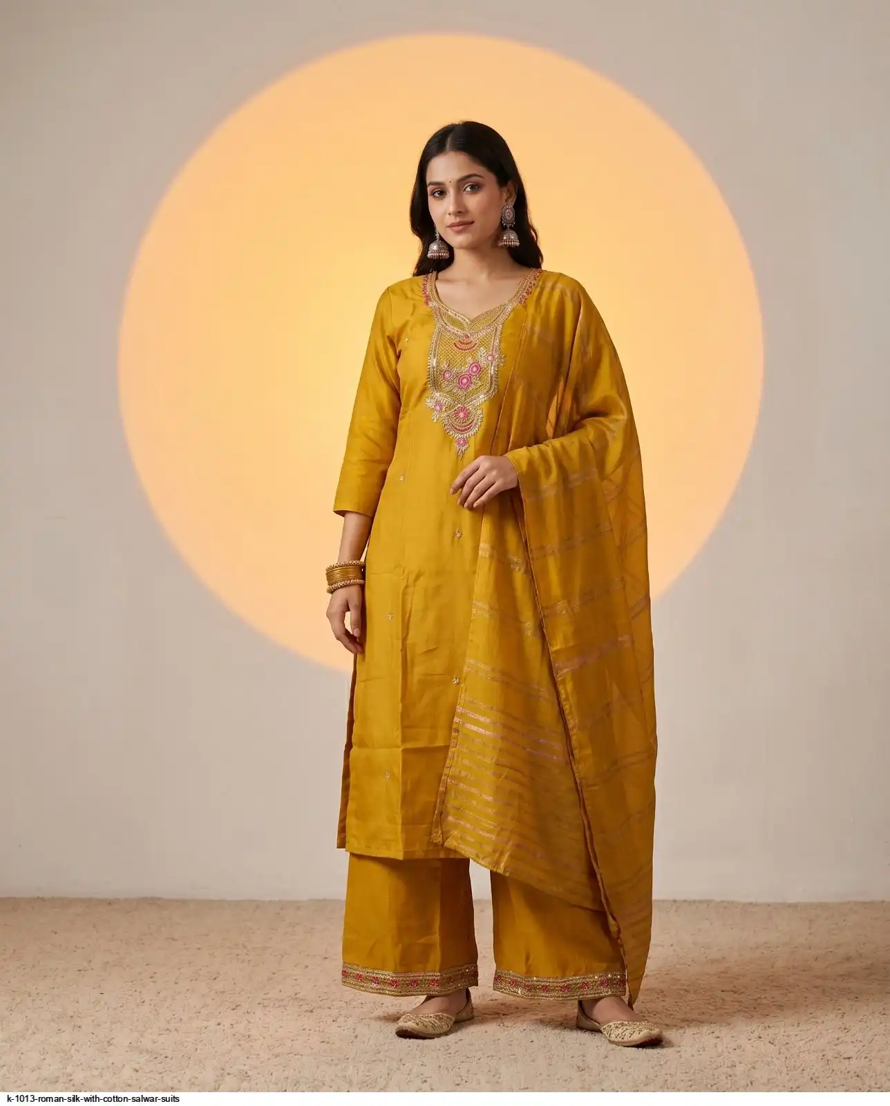 K 1013 ROMAN SILK WITH COTTON SALWAR SUITS H