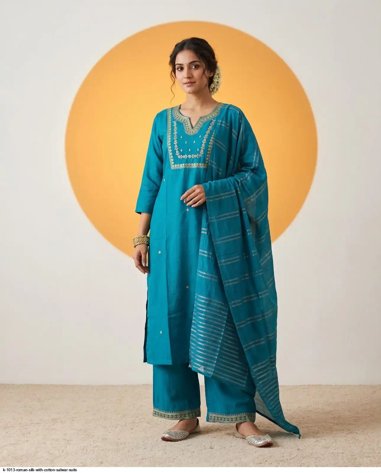 K 1013 ROMAN SILK WITH COTTON SALWAR SUITS J