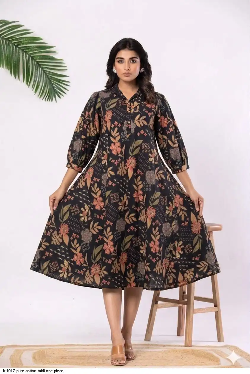 K 1017 PURE COTTON MIDI ONE PIECE 5