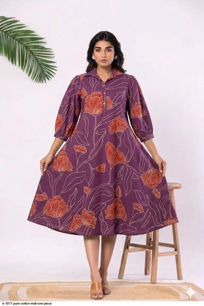 K 1017 PURE COTTON MIDI ONE PIECE 3