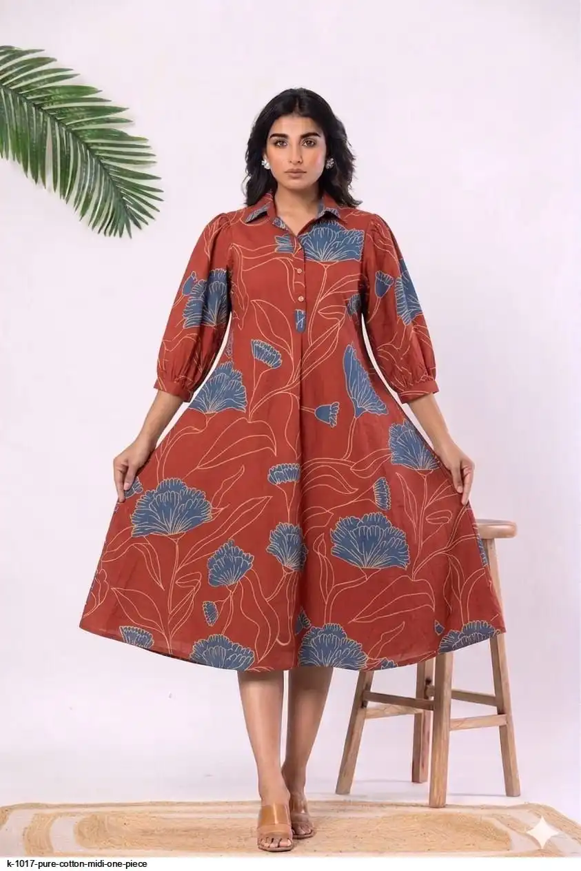 K 1017 PURE COTTON MIDI ONE PIECE 11