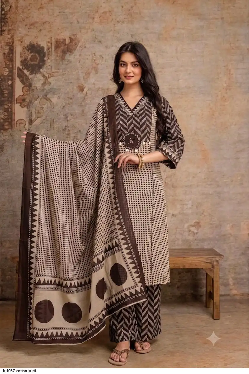 K 1037 COTTON KURTI C