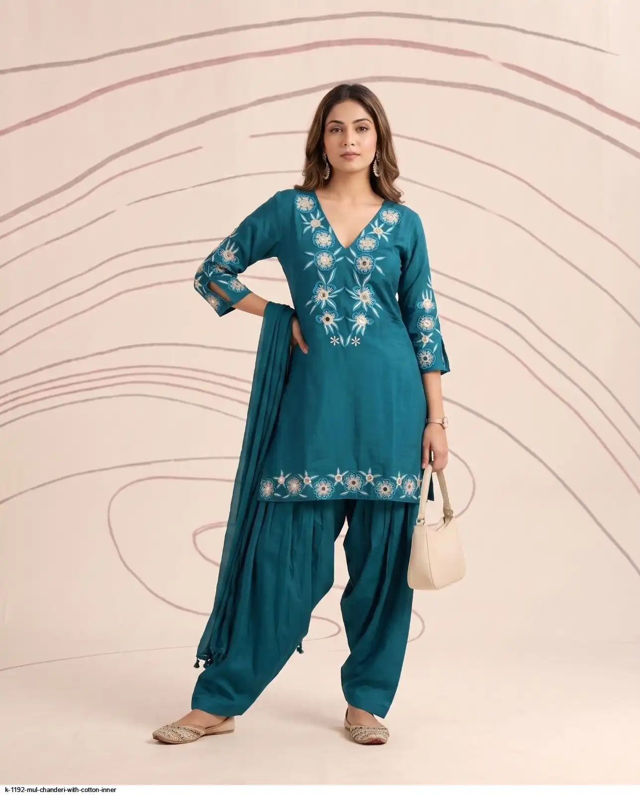 K 1192 MUL CHANDERI WITH COTTON INNER A