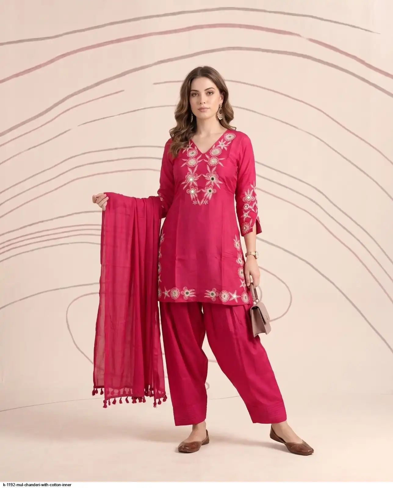 K 1192 MUL CHANDERI WITH COTTON INNER C