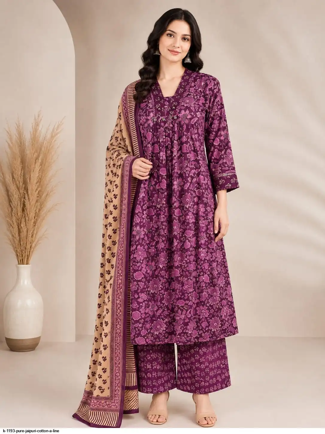 K 1193 PURE JAIPURI COTTON A LINE A
