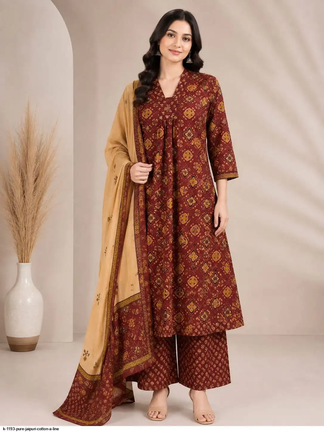 K 1193 PURE JAIPURI COTTON A LINE E