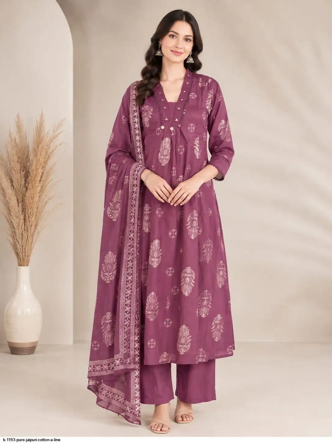 K 1193 PURE JAIPURI COTTON A LINE D