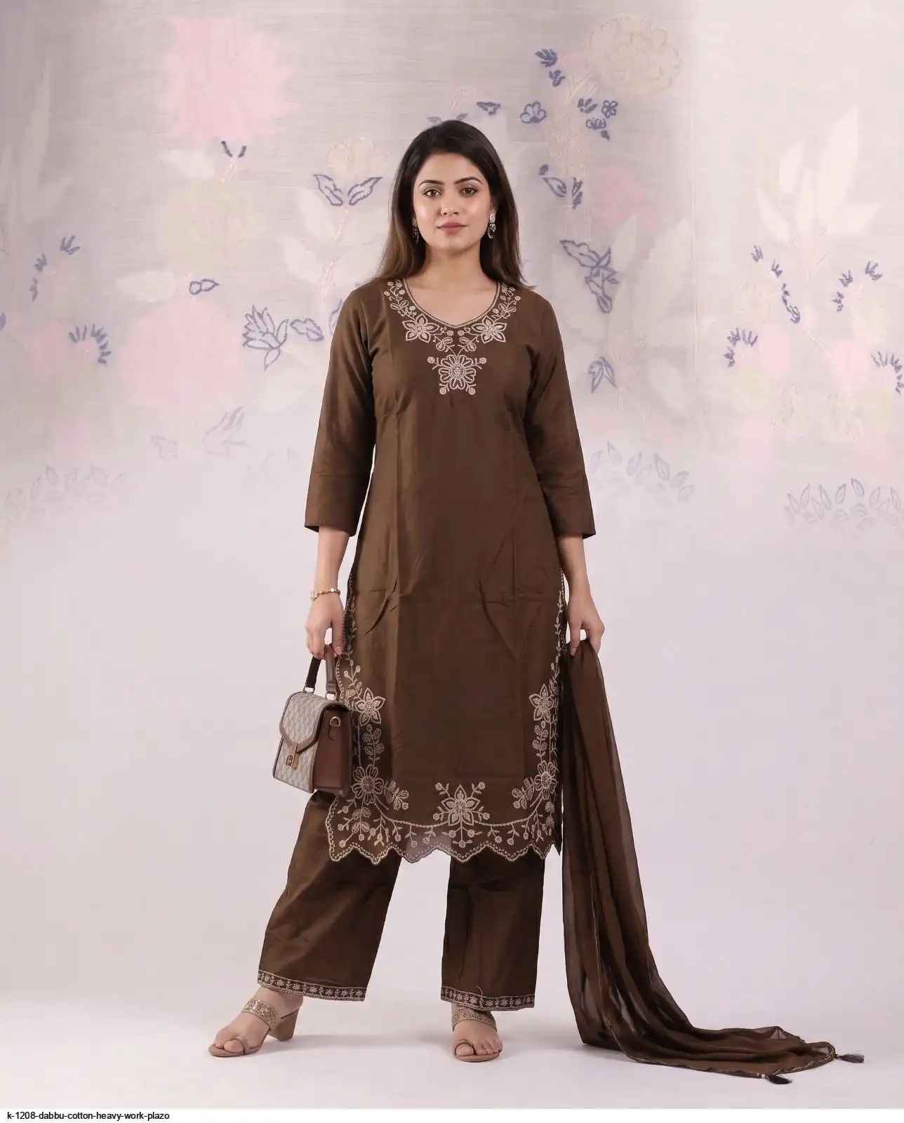 K 1208 DABBU COTTON HEAVY WORK PLAZO B