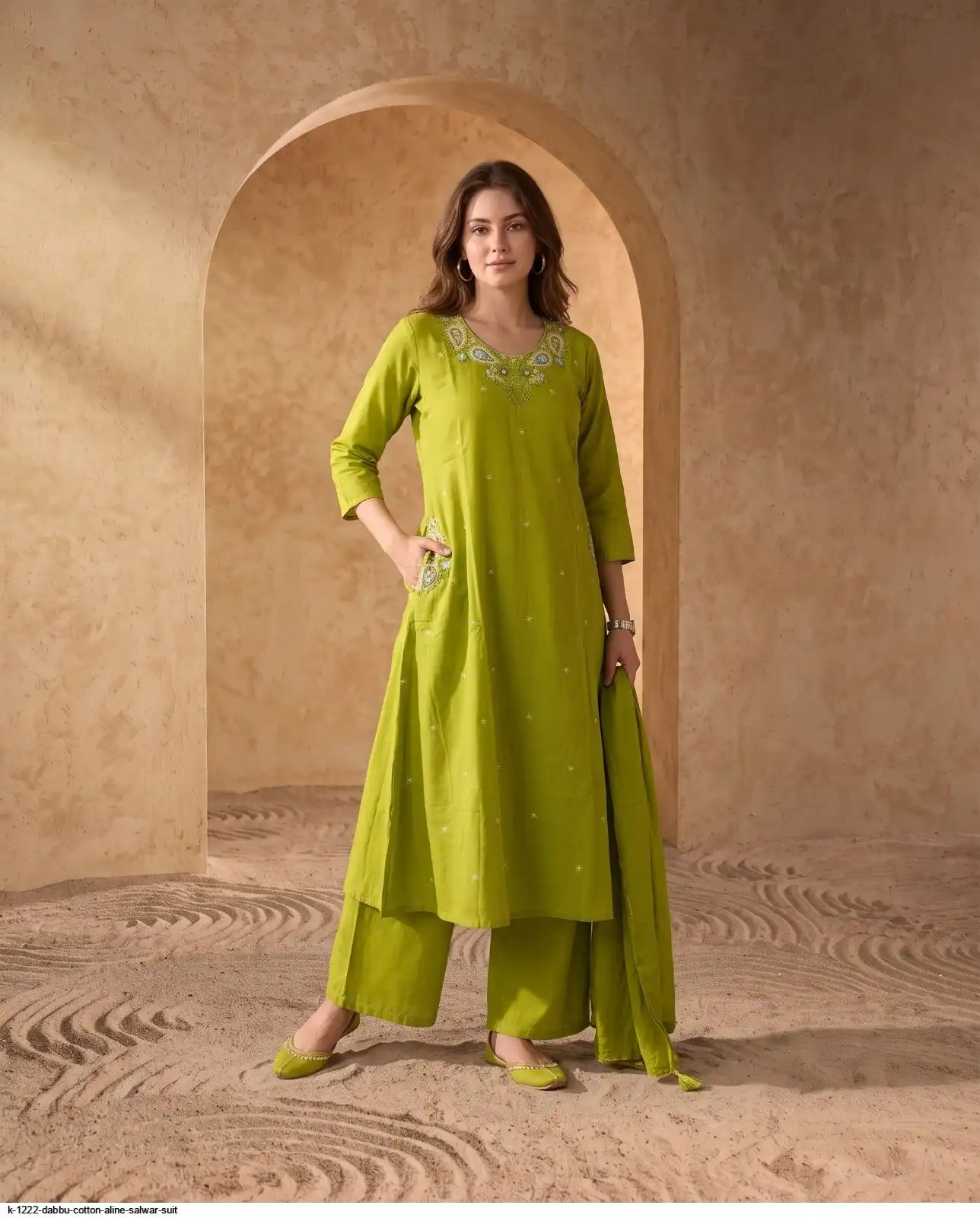 K 1222 DABBU COTTON ALINE SALWAR SUIT 2
