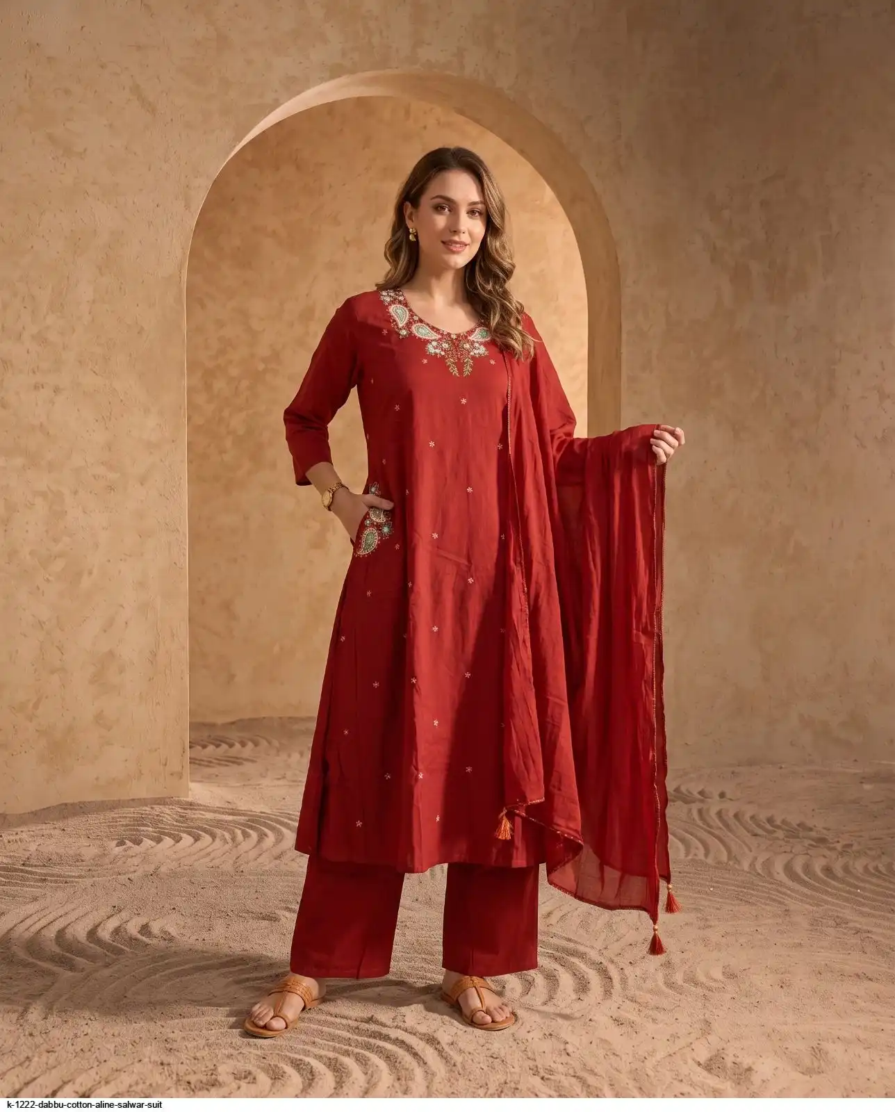 K 1222 DABBU COTTON ALINE SALWAR SUIT 3