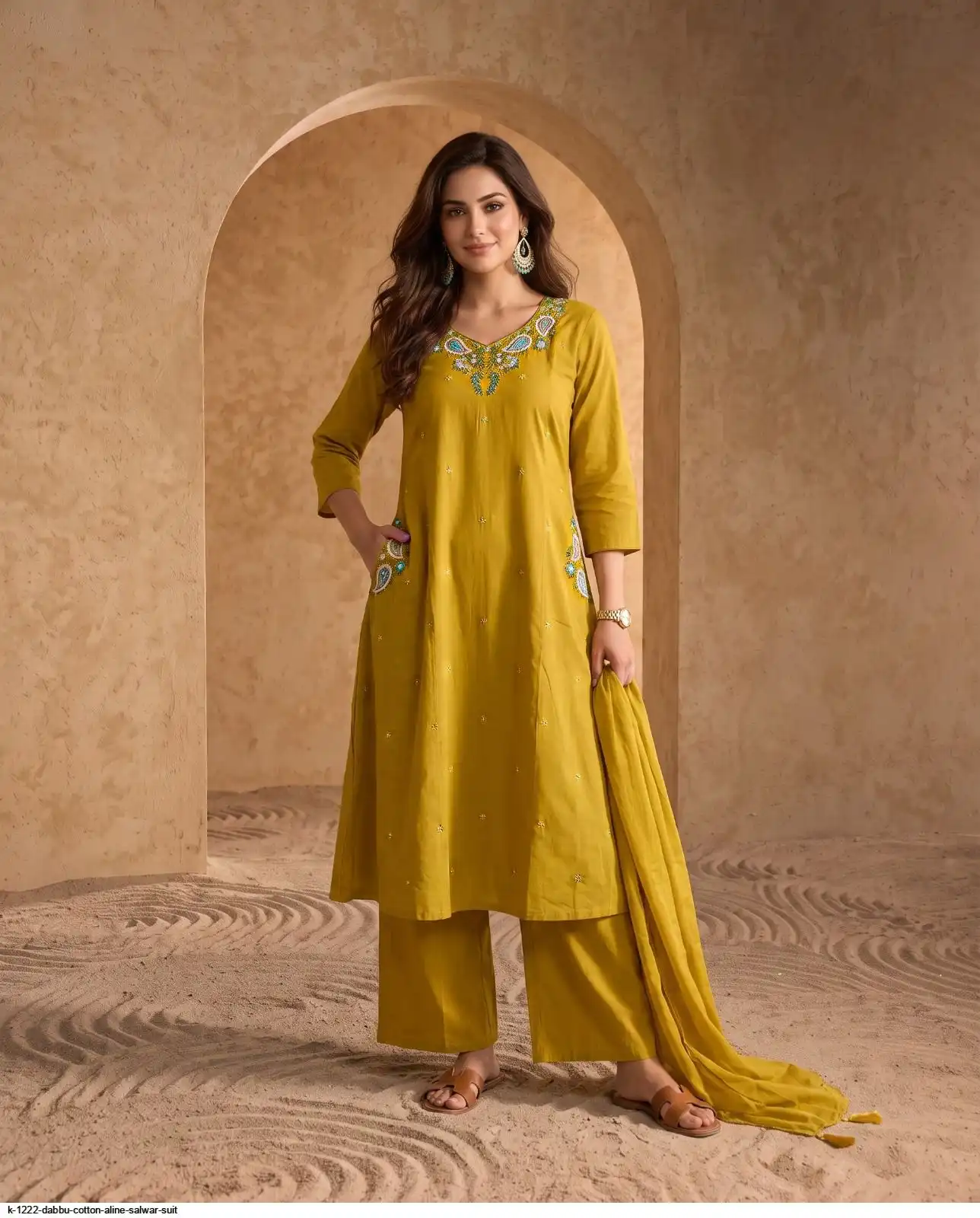 K 1222 DABBU COTTON ALINE SALWAR SUIT 6