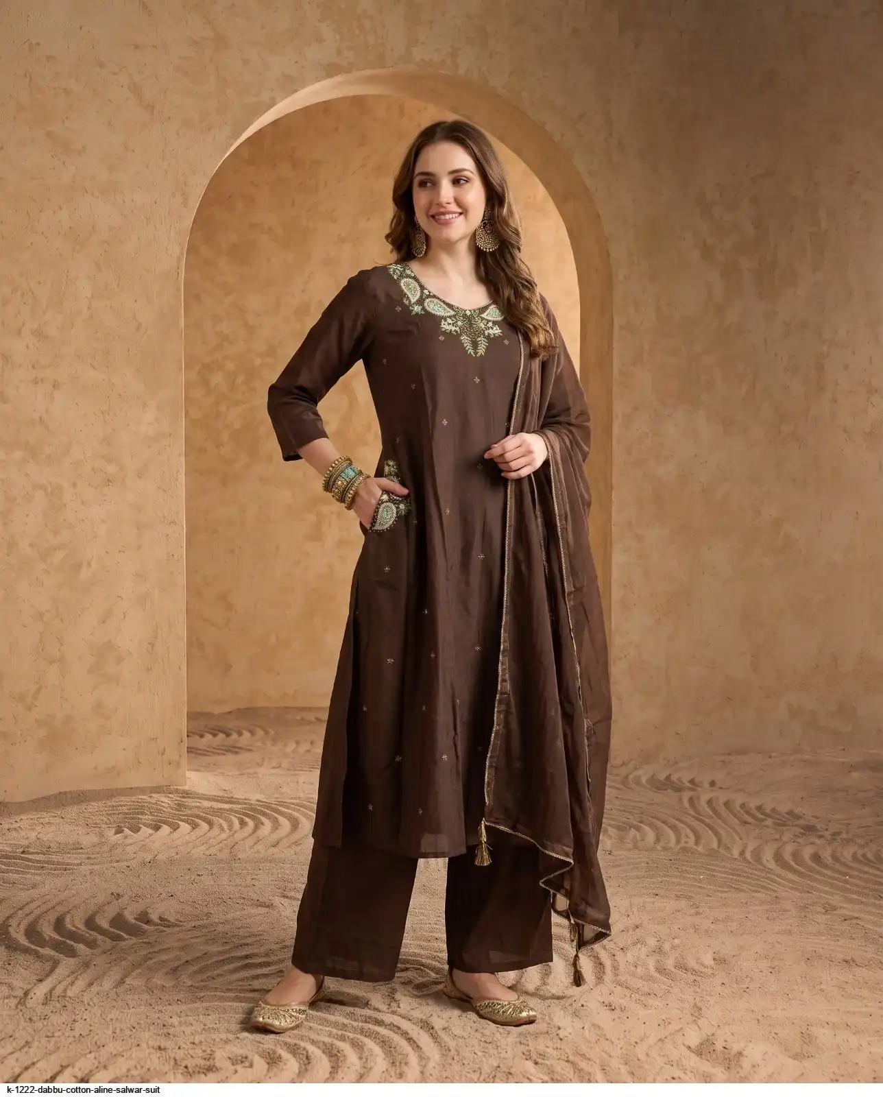 K 1222 DABBU COTTON ALINE SALWAR SUIT 5