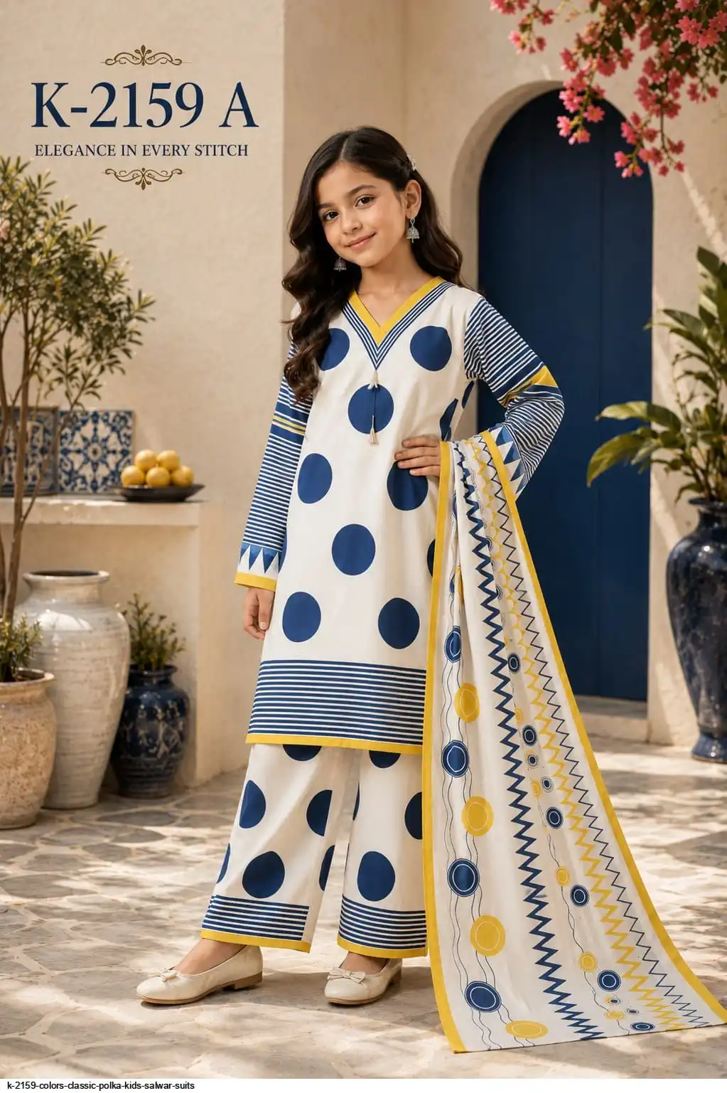 K 2159 COLORS CLASSIC POLKA KIDS SALWAR SUITS 2