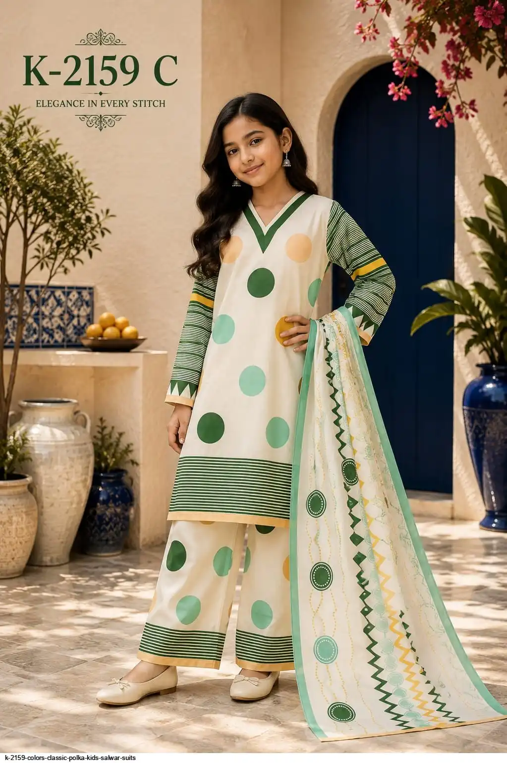 K 2159 COLORS CLASSIC POLKA KIDS SALWAR SUITS 5