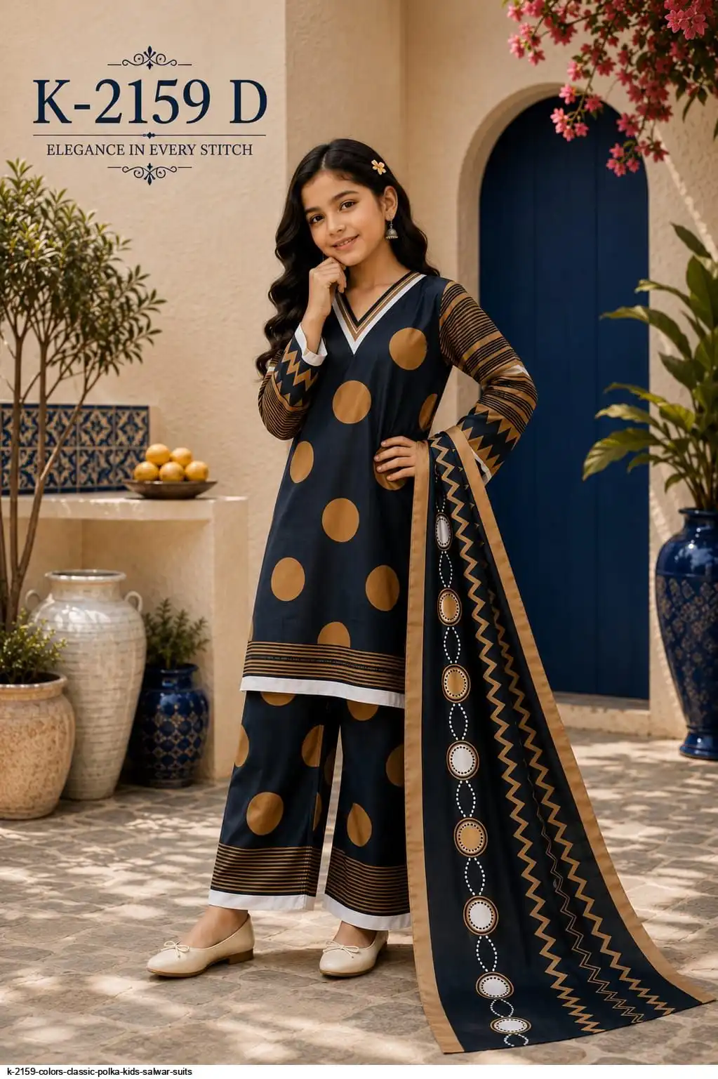 K 2159 COLORS CLASSIC POLKA KIDS SALWAR SUITS 4
