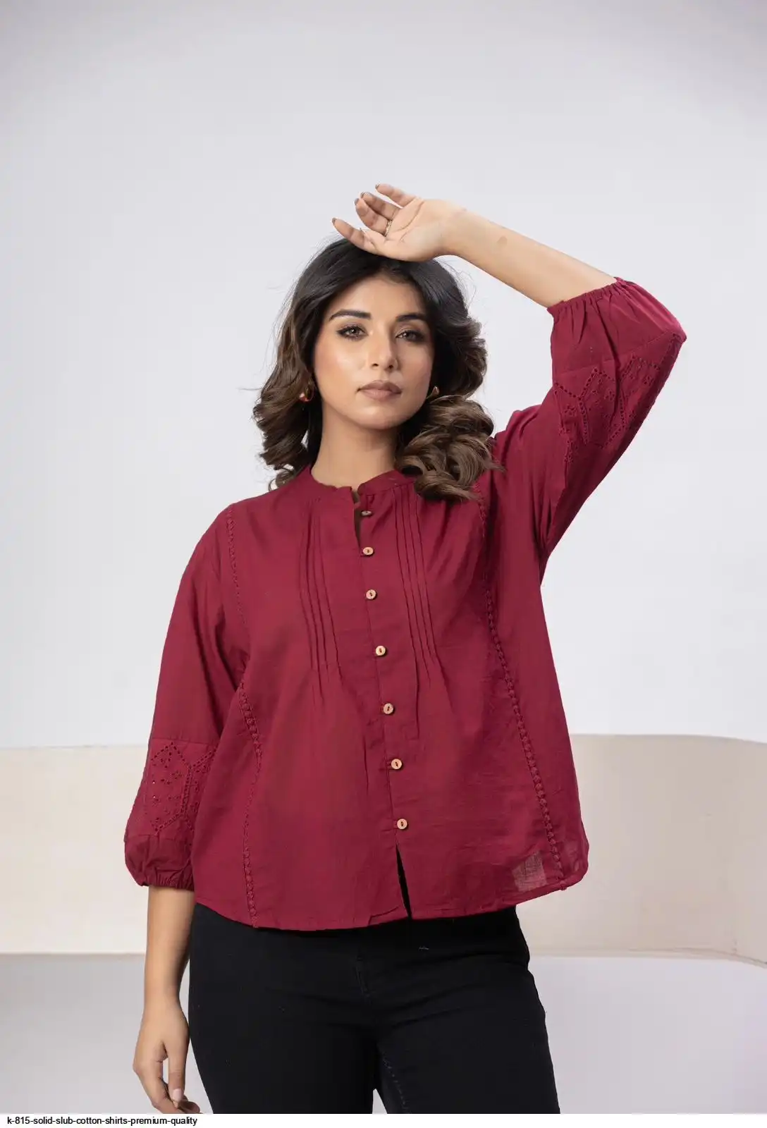 K 815 SOLID SLUB COTTON SHIRTS PREMIUM QUALITY B