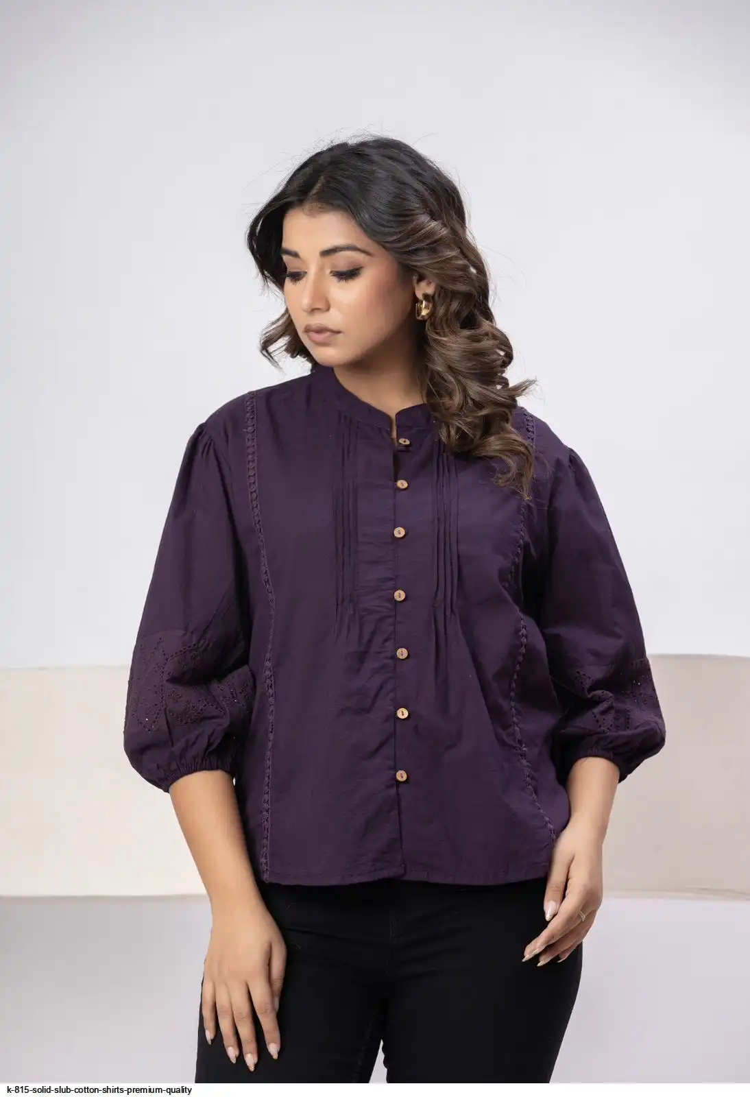 K 815 SOLID SLUB COTTON SHIRTS PREMIUM QUALITY C