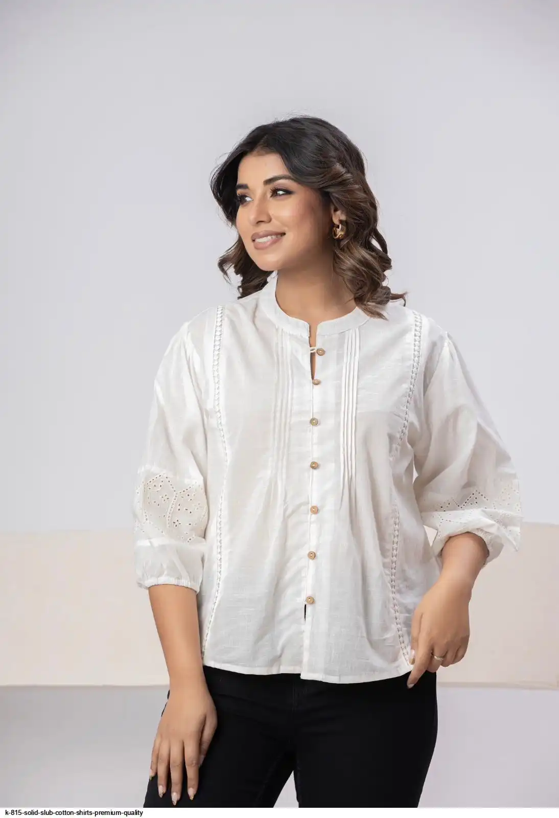 K 815 SOLID SLUB COTTON SHIRTS PREMIUM QUALITY D