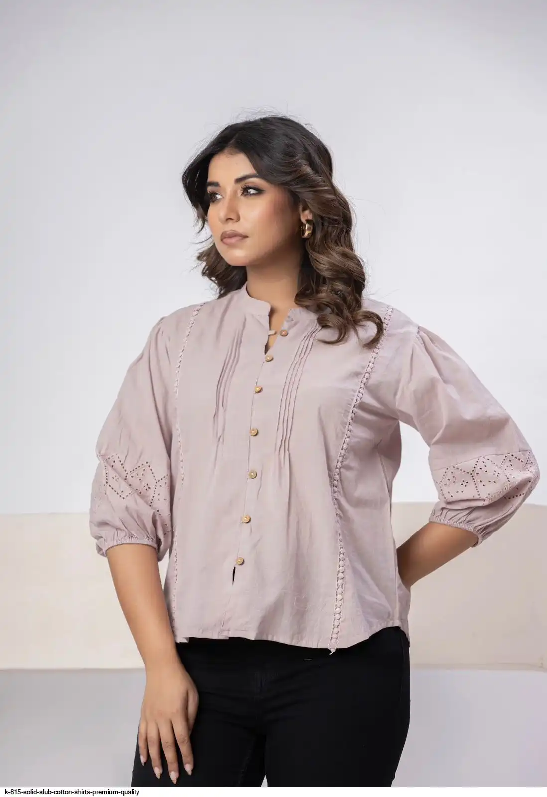 K 815 SOLID SLUB COTTON SHIRTS PREMIUM QUALITY F