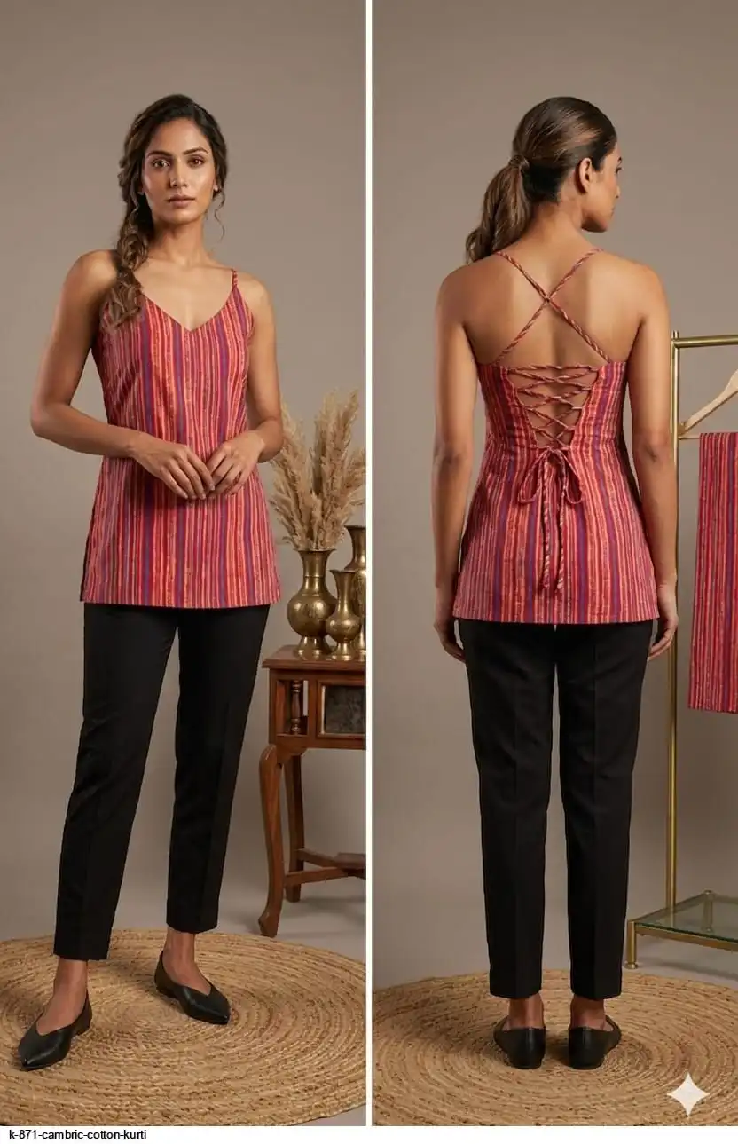 K 871 CAMBRIC COTTON KURTI E