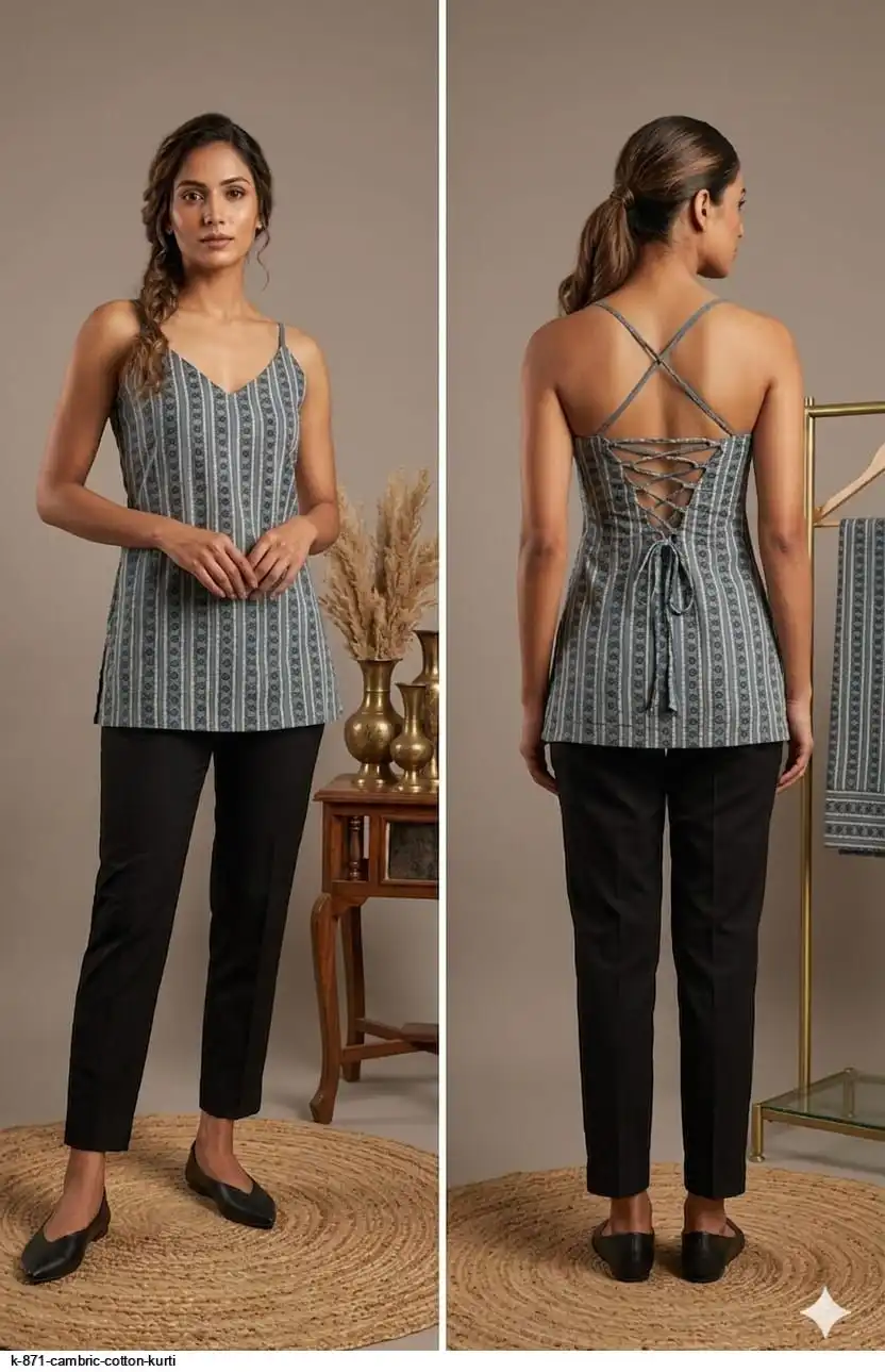 K 871 CAMBRIC COTTON KURTI G