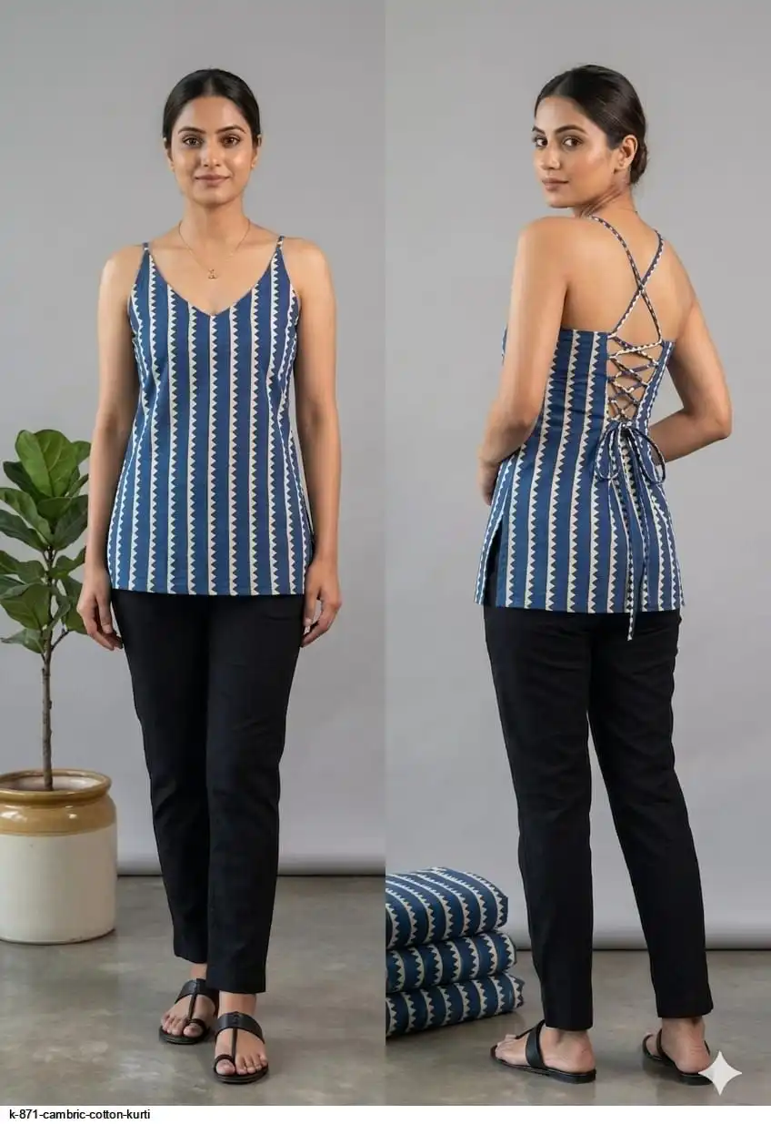 K 871 CAMBRIC COTTON KURTI K