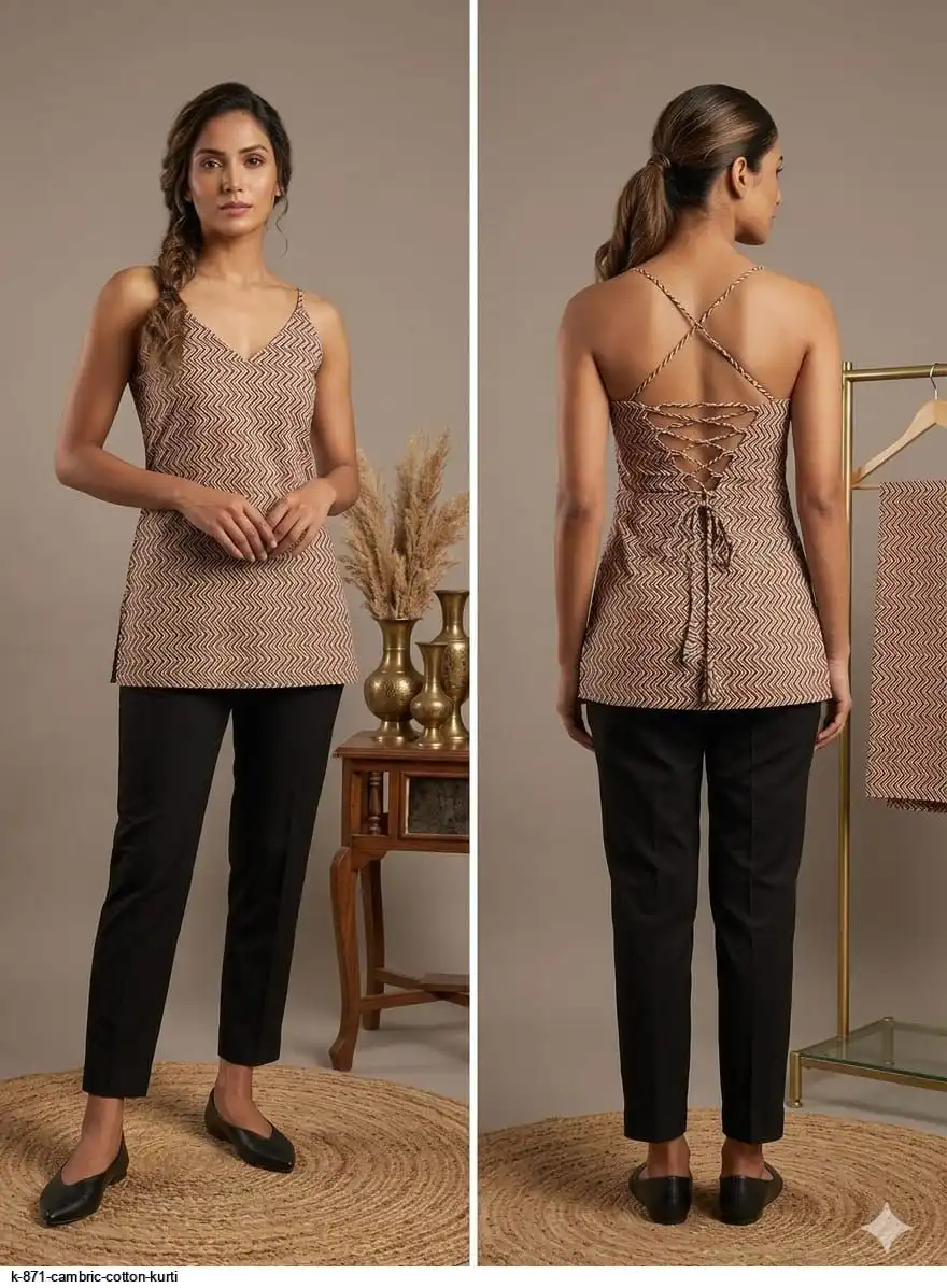 K 871 CAMBRIC COTTON KURTI L