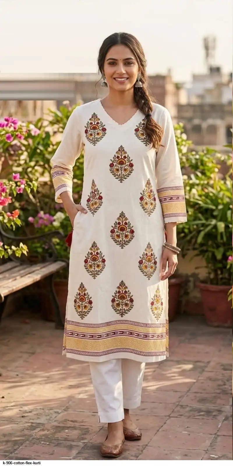 K 906 COTTON FLEX KURTI 4