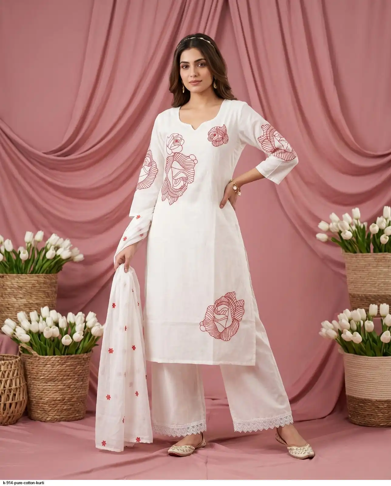 K 914 PURE COTTON KURTI 2