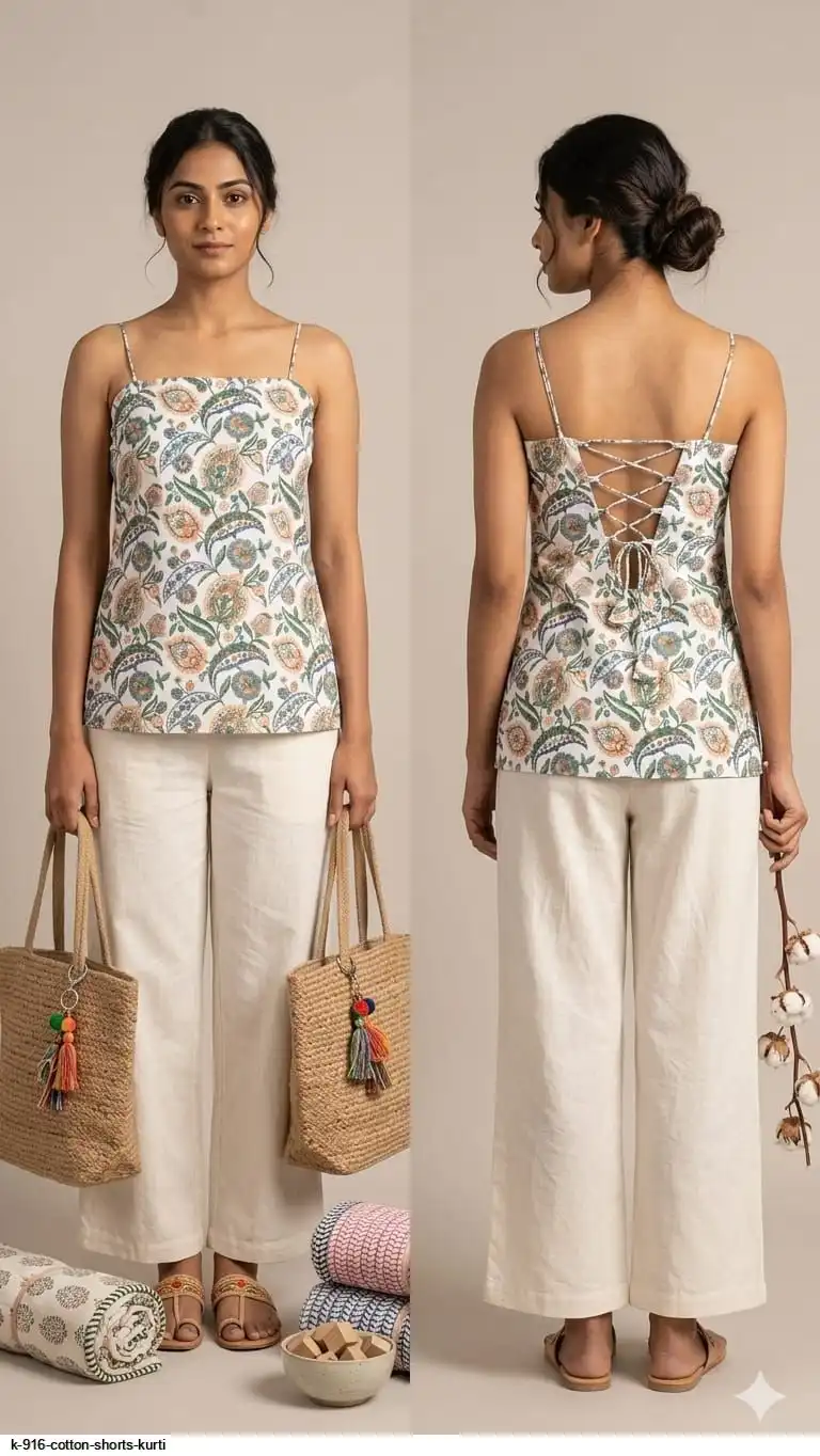 K 916 COTTON SHORTS KURTI 3