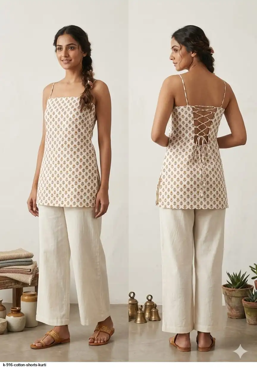 K 916 COTTON SHORTS KURTI 5