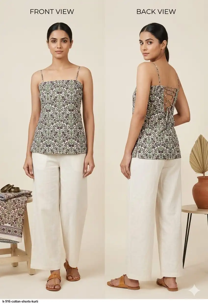 K 916 COTTON SHORTS KURTI 7