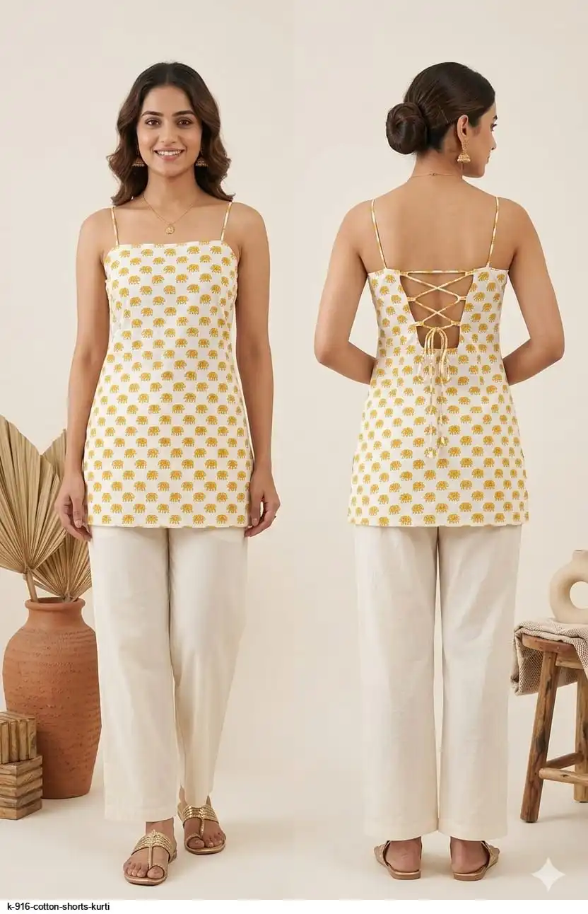 K 916 COTTON SHORTS KURTI 14