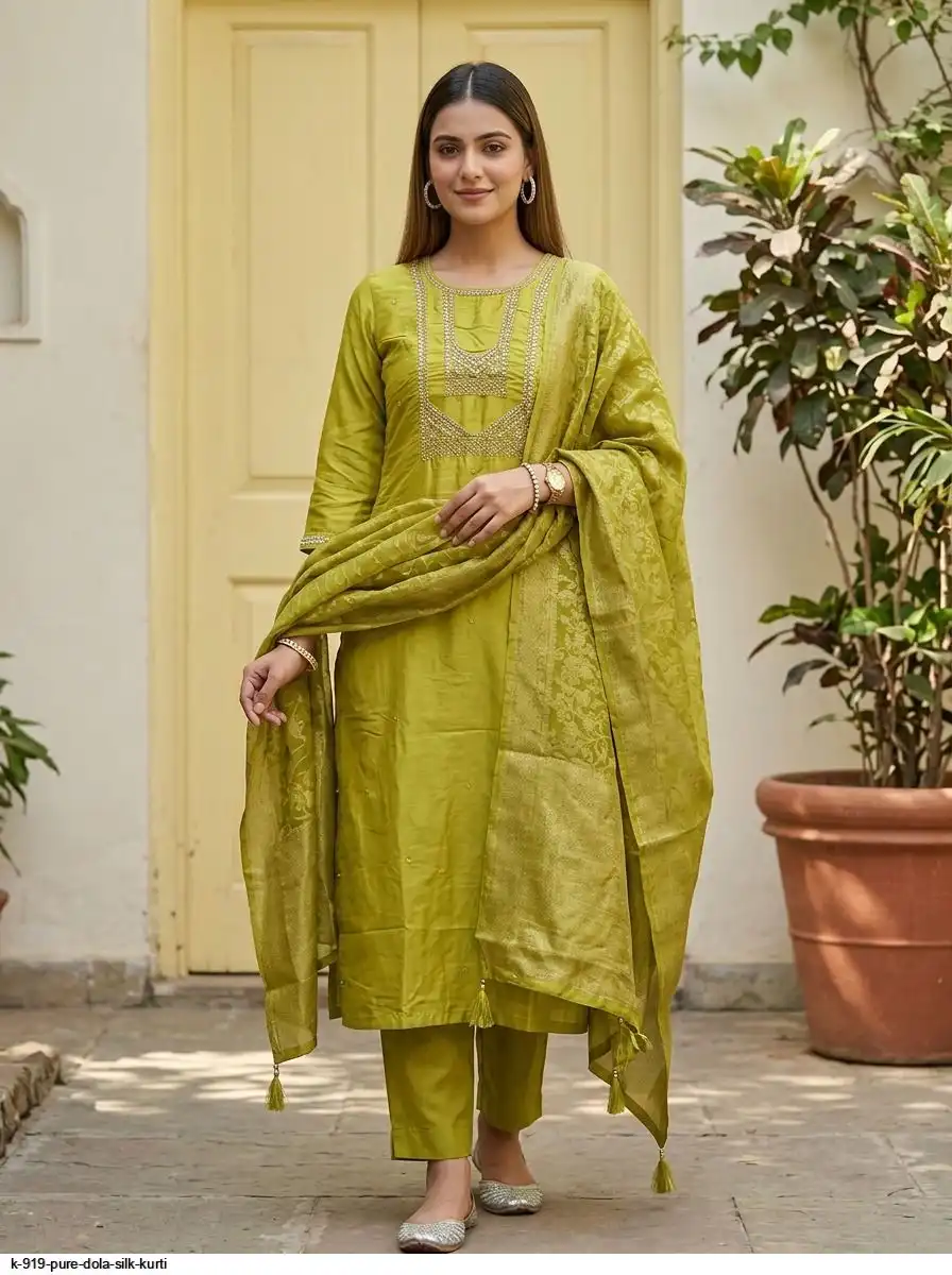 K 919 PURE DOLA SILK KURTI 5