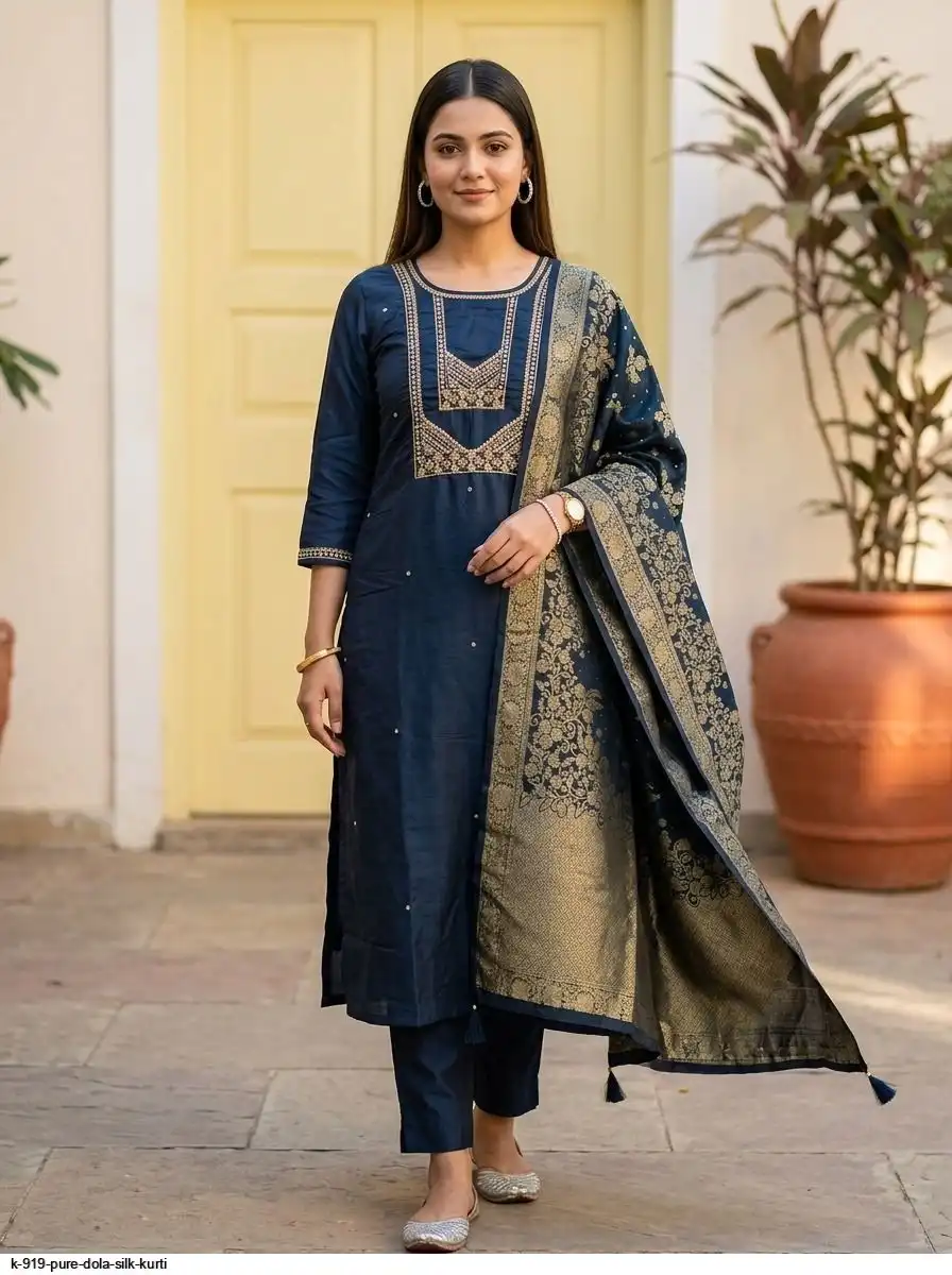 K 919 PURE DOLA SILK KURTI 6